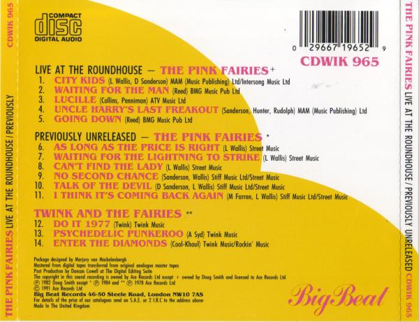 Pink Fairies - Live At The Roadhouse & Previously Unreleased (Compilation) (Reissue 1991)