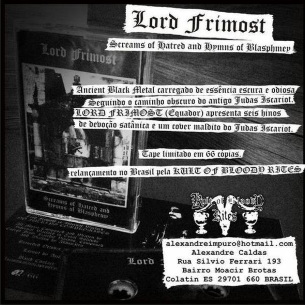 Lord Frimost - Screams of Hatred and Hymns of Blasphemy